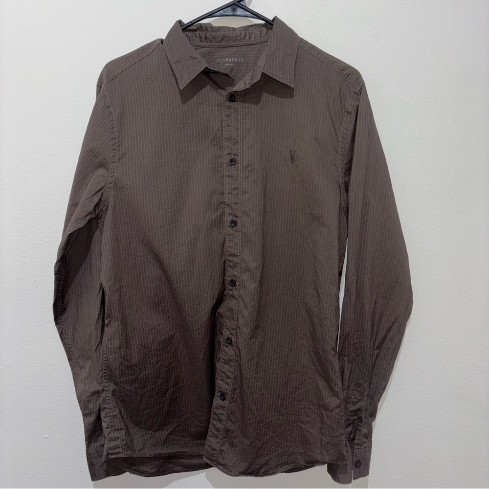 Allsaints Brown Button Down Size Small - image 1